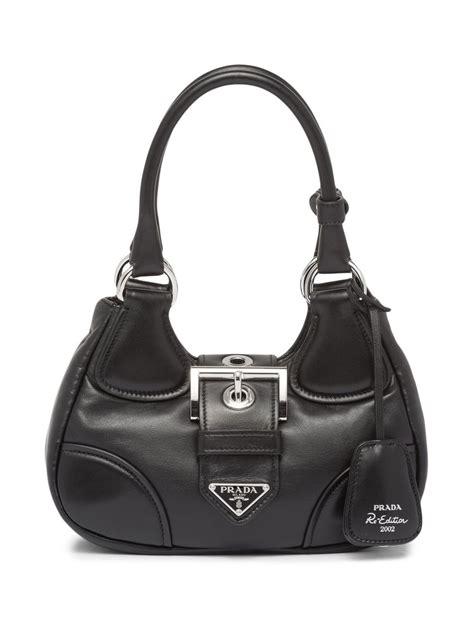 prada moo|Black Leather Tote .